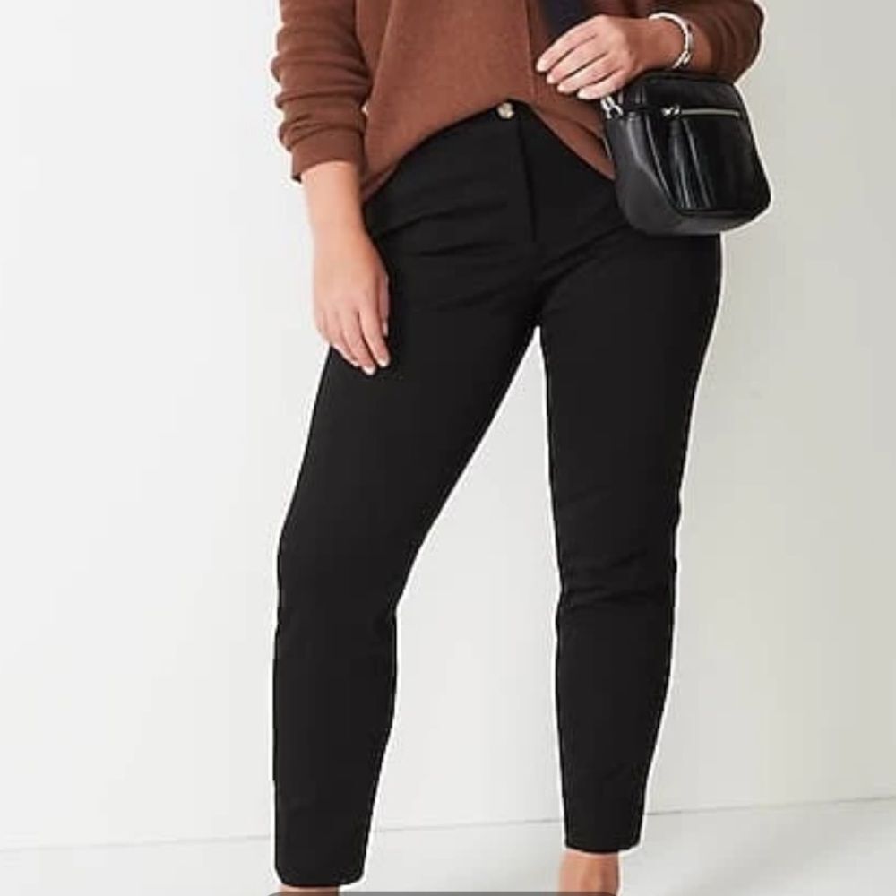 J.Jill Brushed Bi-Stretch Twill Pants Black Size 16 NWT in packaging
